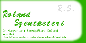 roland szentpeteri business card