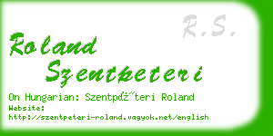 roland szentpeteri business card